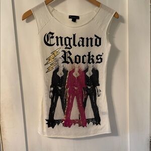 Zara White 'England Rocks' Kids Tank Top